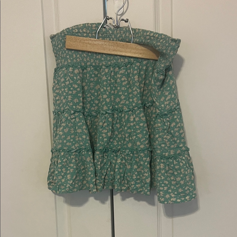 American Eagle Outfitters Teal Floral Mini Skirt